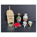 Mixed Decorative Porcelain, Metal & Glass Assortment (7 Pieces)