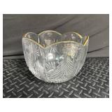 Mixed Lot of 7 Decorative Glass and Gold Serving Pieces