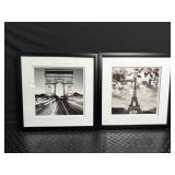 Framed Paris Prints Black & White Set of 2