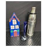 MacKenzie-Childs Cheese Platter Set & Assorted Art Glass Mixed Lot