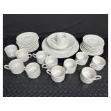 White Textured Porcelain Dinnerware Set