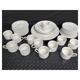 White Textured Porcelain Dinnerware Set