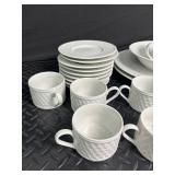 White Textured Porcelain Dinnerware Set