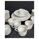 White Textured Porcelain Dinnerware Set