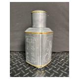Chinese Metal Lidded Canister