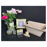 Mixed Floral Decor Lot of 7 Home Accents