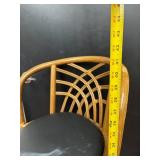 Bent Rattan Bar Stool With Black Cushion