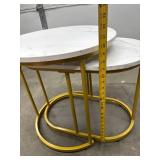 Set of 2 Marble-Style Nesting Accent Tables