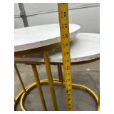 Set of 2 Marble-Style Nesting Accent Tables