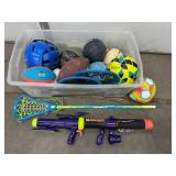 Mixed Lot: Sports Balls, Lacrosse Sticks & Ultimator Toy Blaster