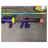 Mixed Lot: Sports Balls, Lacrosse Sticks & Ultimator Toy Blaster