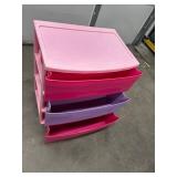 Sterilite 3-Drawer Storage Cart Pink Purple