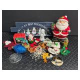 Christmas Ornament Mixed Lot in Green Tote