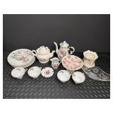 Floral Porcelain Teacup & Serveware Mixed Lot