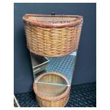 Woven Basket and Mirror Decor Mixed Lot