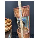 Woven Basket and Mirror Decor Mixed Lot