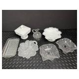 Mixed Glass Serving Dishes & Compote Set (Lot of 7)