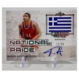 Giannis Antetokounmpo AUTO! /25 2015 Leaf Legends of Sport National Pride #NP-GA1 Numbered 11/25 RARE!!! Basketball Card