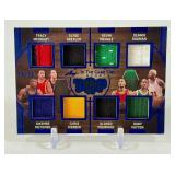 EIGHT PLAYER MEMORABILIA PATCH CARD /30 2025 Leaf In The Game Used Sports Top 40 #BKT-3 w/ Game Used of McGrady, Drexler, McHale, Rodman, Mutumbo, Webber, Mourning, Payto - Basketball