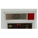 Michael Jordan 1986-87 Game Jersey Relic Card Slabbed w/ 1993-94 Upper Deck Scoring Leaders #166 RARE!! Basketball Card