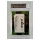 Hank Aaron AUTO 2011 Leaf Best of Baseball Cut Signatures Beckett Slab RARE Baseball Card