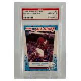 Michael Jordan PSA Graded 8 NM-MT Slab 1989 Fleer Sticker #3 Basketball Card