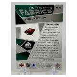 Kirill Kaprizov Game-Used Patch 2021-22 Upper Deck SP Game Used Authentif Fabrics #AF-KK Minnesota Wild Hockey Card