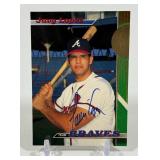 Javy Lopez On-Card Auto 1993 Topps Stadium Club #27 Baseball Card
