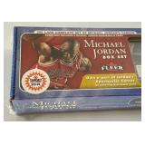 Michael Jordan Fleer Box Set - Includes Jersey / Memorabilia Card - CHANCE FOR AUTOGRAPHS, ROOKIE CARD, RARE INSERTS - 200 Card Basketball Set