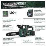 $142 Masterforce  20-Volt Brushless Cordless 12" Chainsaw