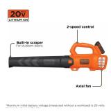 BLACK+DECKER 20V MAX 90 MPH 320 CFM Cordless Battery Powered Handheld Leaf Blower Kit with (1) 2Ah Battery & Charger
