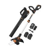 $149 WORX  12" 20-Volt String Trimmer/Edger & 20-Volt Leaf Blower 2-Tool Cordless Combo Kit