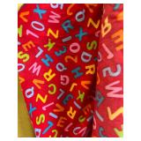 WHOLESALE $650 ABC 123 FUN EDUCATIONAL ALPHABET & NUMBER PRINT BROADCLOTH FABRIC ROLL, APPROX 65 YDS, RED MULTI-COLOR, DAYCARE, PRESCHOOL, CLASSROOM, NAP MAT, QUILTING, SEWING, CRAFT & RESELLE