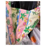 WHOLESALE $1,050 ALLIGATOR ALLY TROPICAL JUNGLE PRINT BROADCLOTH FABRIC ROLL, APPROX 105 YDS, YELLOW, PINK, GREEN & BLUE, 60"W, 100 GSM, 5.1 OZ/YD, MONKEY, TURTLE, ALLIGATOR, PALM TREE & BIRD 