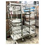 MSRP $5,000 Technibilt SmartCell HD Storage Cart -16 White Polycoated Baskets w/Removable Inserts, Height Adjustable Metal Glide Track System, 6ft Mobile Unit, High Density Storage Organizer for Wareh