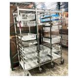 MSRP $5,000 Technibilt SmartCell HD Storage Cart -16 White Polycoated Baskets w/Removable Inserts, Height Adjustable Metal Glide Track System, 6ft Mobile Unit, High Density Storage Organizer for Wareh