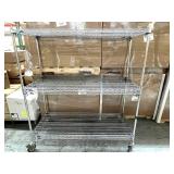MSRP $2,000+ METRO SUPER ERECTA MOBILE WIRE SHELVING UNIT, 72"H x 60"W x 18"D CHROME STORAGE RACK, HEAVY-DUTY LOCKING CASTERS, NSF COMMERCIAL GRADE - GREAT CONDITION!