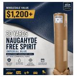 WHOLESALE $1,200+ 30 YD NAUGAHYDE FREE SPIRIT IMPERIAL BLUE BEAUTYGARD® UPHOLSTERY VINYL, 54"W COMMERCIAL FABRIC, 250K DOUBLE RUBS, HEALTHCARE, MARINE, RV, FITNESS, AUTOMOTIVE & HOSPITALITY SEATI