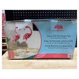 Evergreen Metal Solar LED Flamingo Pair
