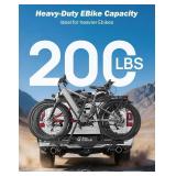 Joytutus Hitch E-Bike Rack with Ramp for 2 E-Bikes