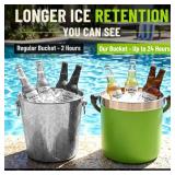 Insulated Ice Bucket with Lid and Handle