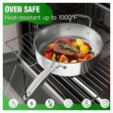 Sxmprail 12" Stainless Steel Frying Pan with Lid