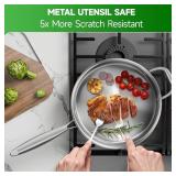 Sxmprail 12" Stainless Steel Frying Pan with Lid
