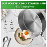 Sxmprail 12" Stainless Steel Frying Pan with Lid