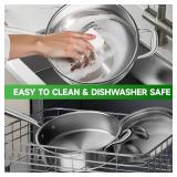 Sxmprail 12" Stainless Steel Frying Pan with Lid
