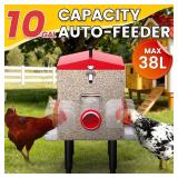 Cybrasc 10 Gallon 55 Pound Metal Chicken Feeder