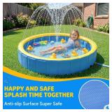 Lesguyor Foldable Child/Dog Pool with Sprinkler