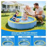 Lesguyor Foldable Child/Dog Pool with Sprinkler