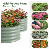 Sponvatt Round Galvanized Raised Garden Bed