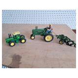 John Deere Model 7020 & Tin Model B with Plow